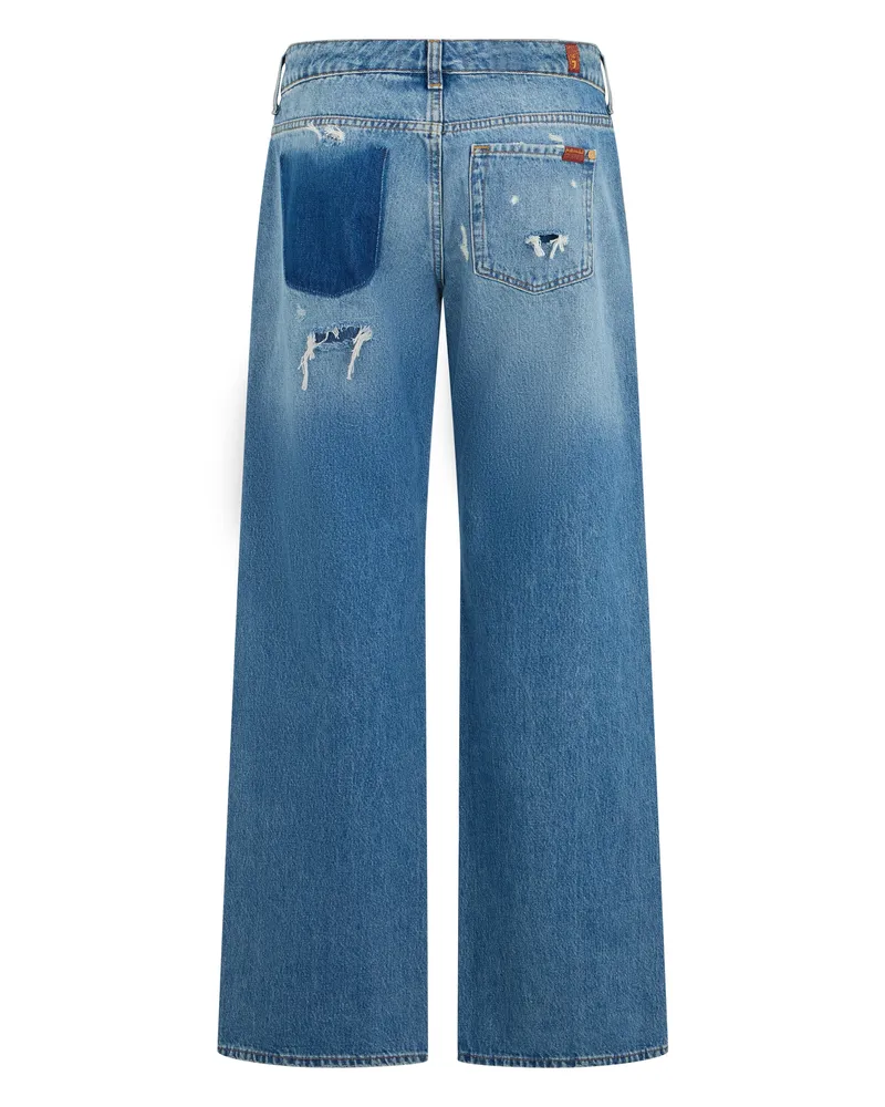 7 for all mankind Women's Wide-Leg Jeans Shadowcrest Cotton Blue