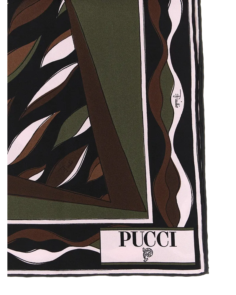 Emilio Pucci Fiamme Nawaho Silk Twill Scarf — Multicolor Multicolor