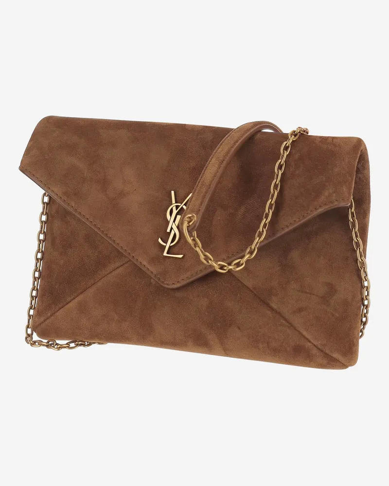 Saint Laurent Women's Shoulder Bag Suede Brown Brown