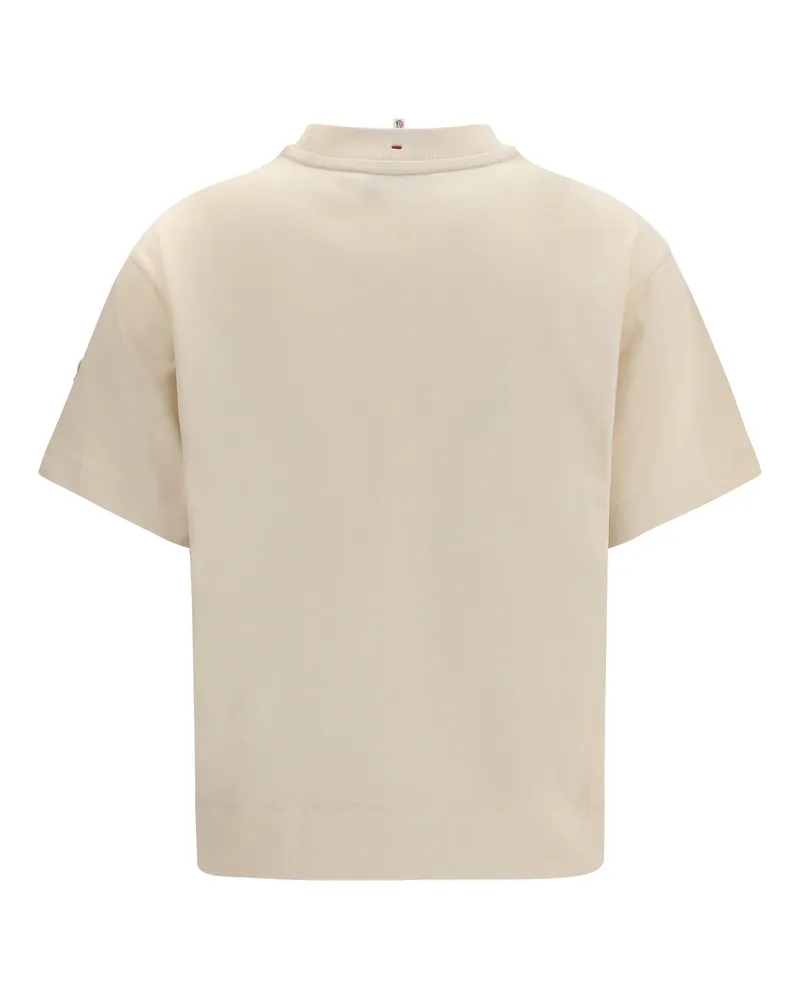 Moncler Women's Logo Cotton T-Shirt Natural T-Shirts And Polos Beige