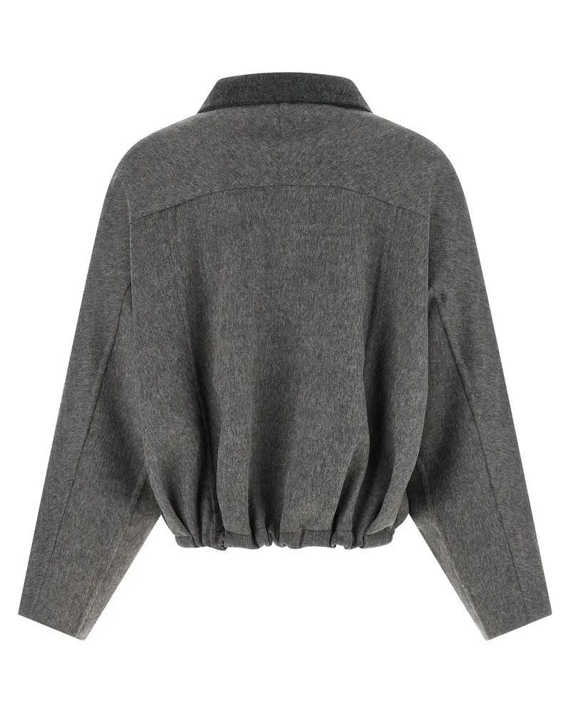 Brunello Cucinelli Women Gray Virgin Wool Full-Length Jacket Clothing Gray
