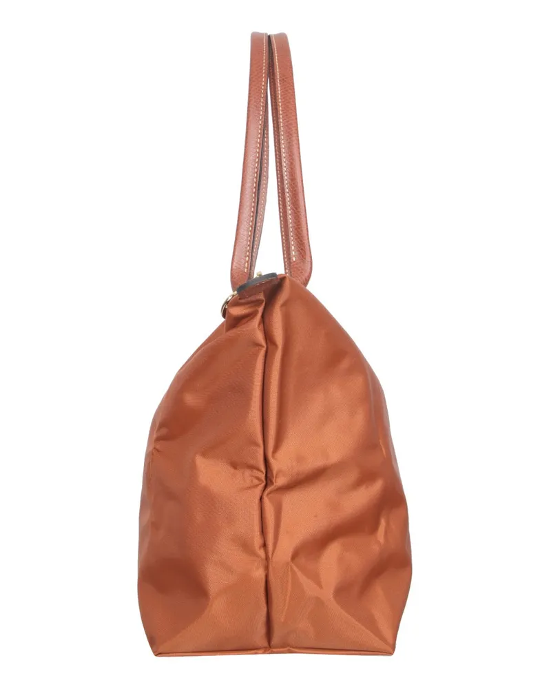 Longchamp Nylon with Leather Handles Shoulder Bag — Brown Brown