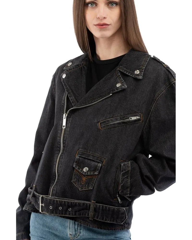 Moschino Women Multicolor Cotton Denim Jacket Clothing Black