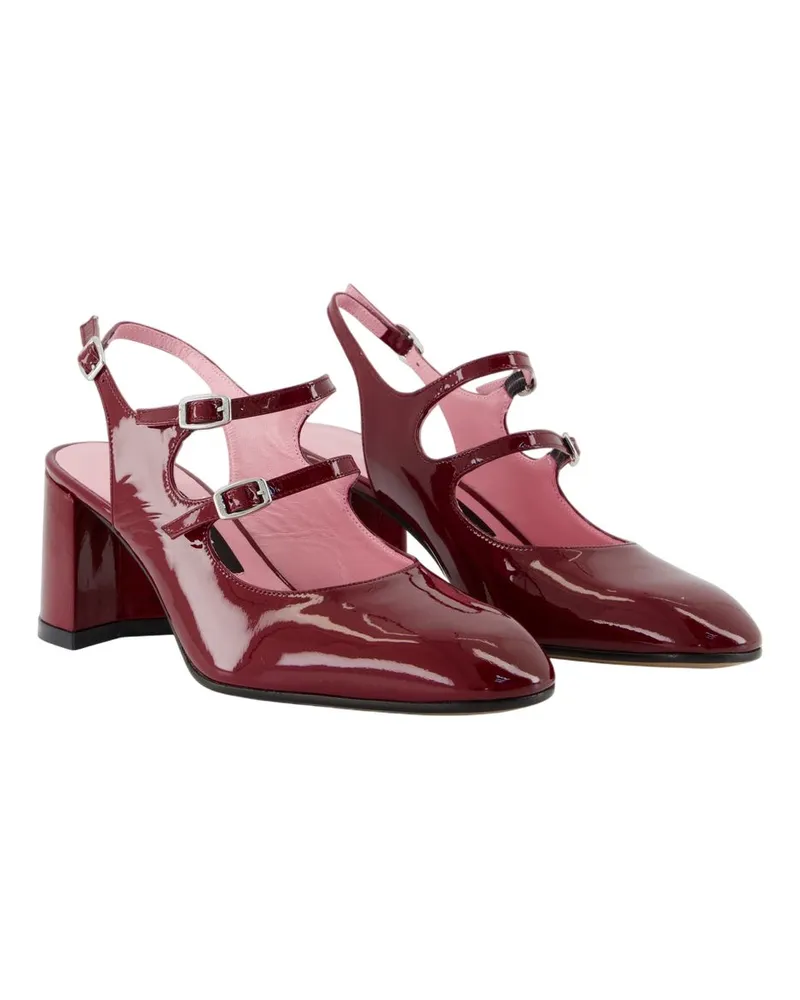 Carel Women's Banana Pumps -  Leather Burgundy Calfskin Shoes Red