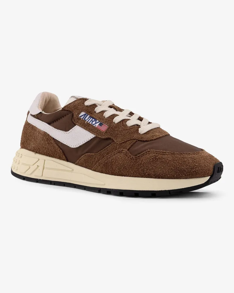 AUTRY Men's Reelwind Low Suede Sneakers Brown Suede-Rubber Trainers Suede/rubber Brown