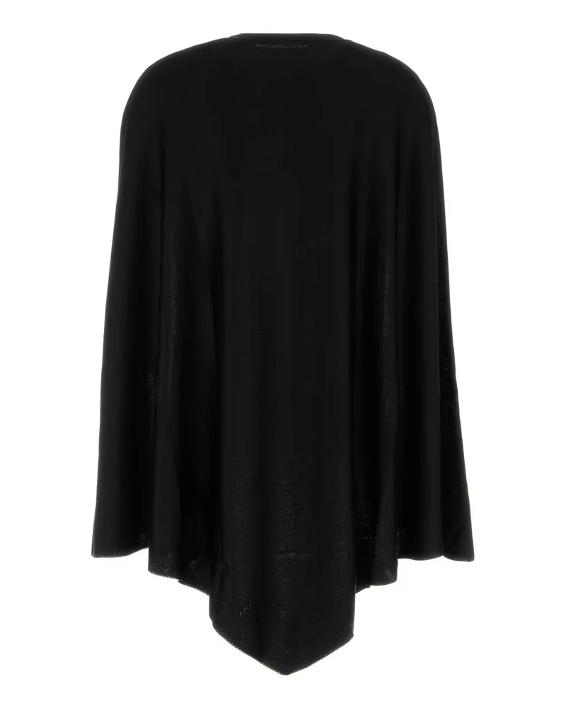 Balenciaga Women's Black Stretch Viscose Blend Cape Maglie Sweater Black