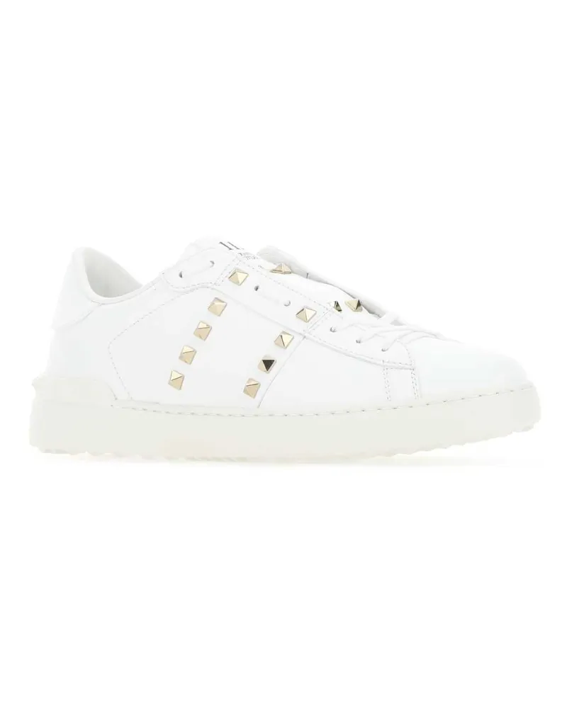 Valentino Garavani Men's Rockstud Sneaker White Calf Leather White
