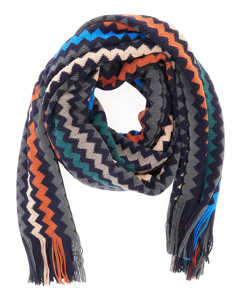 Missoni Men's Scarf Black Wool Blend Acrylic Scarfs Black