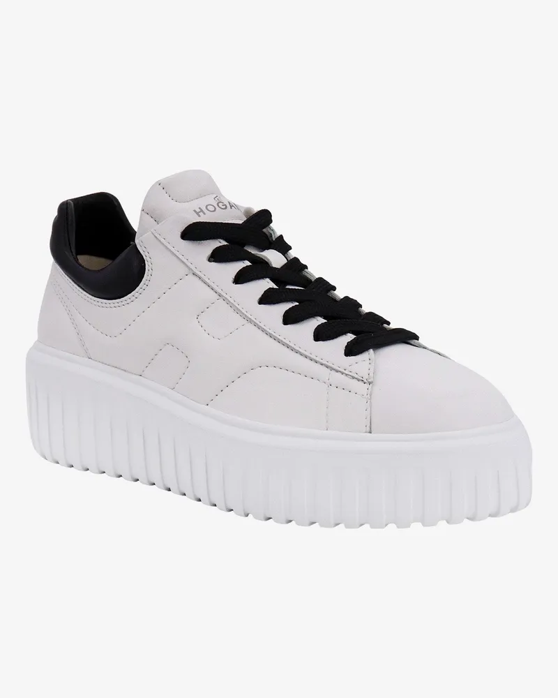 Hogan Women's Sneakers H-Stripes White Leather Trainers White