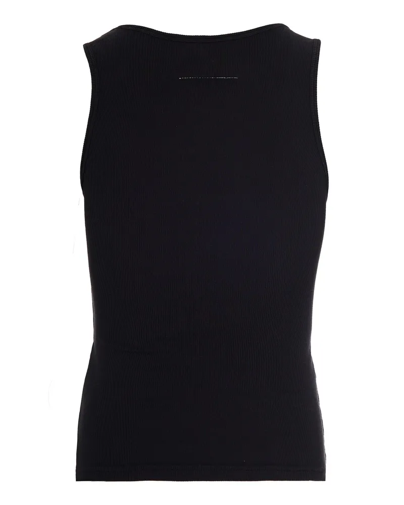 Maison Margiela Women Ribbed Cotton Tank Top Black Black