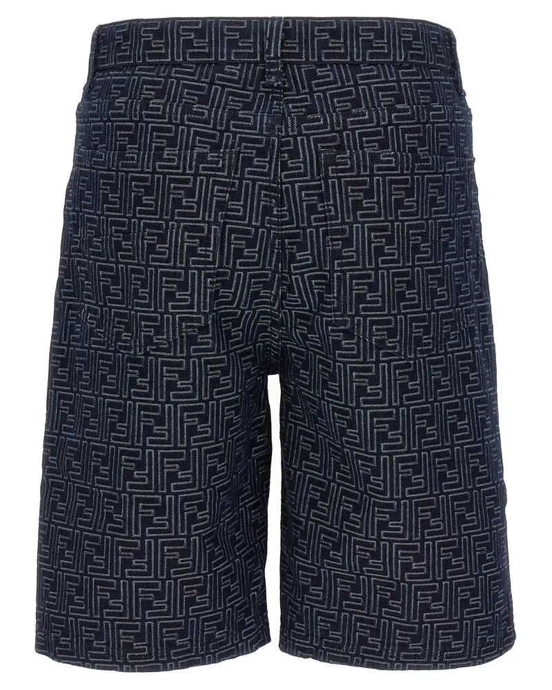 Fendi FF Jacquard Bermuda Shorts — Navy Navy