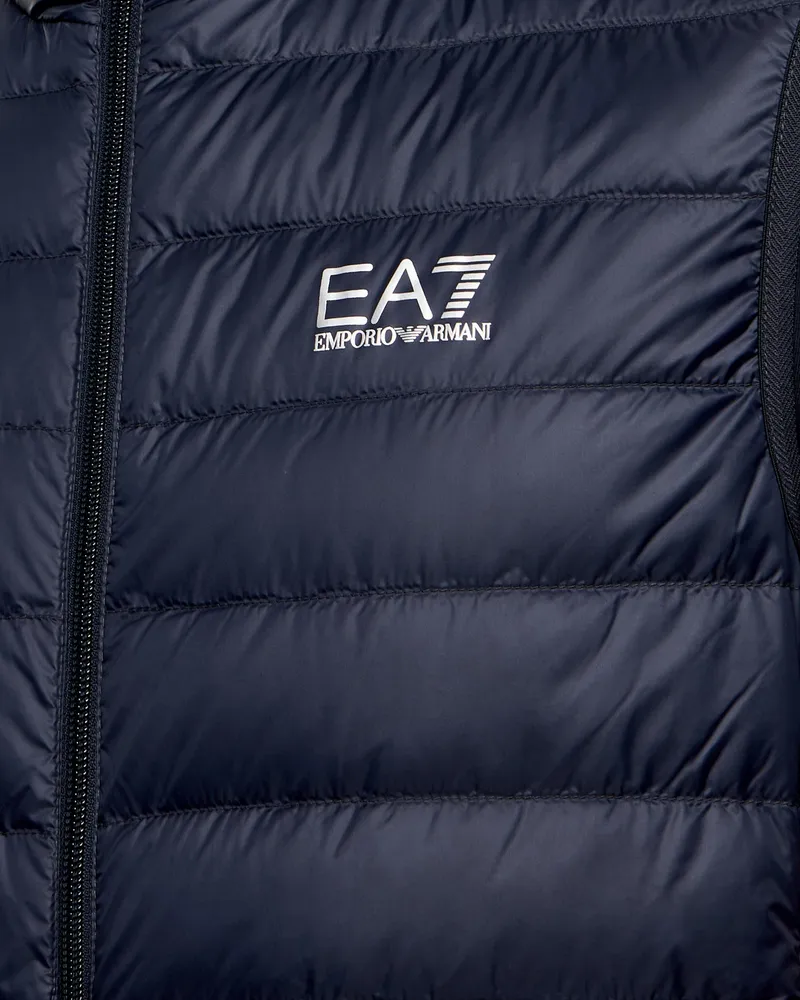 EA7 Men's Gilet Packable Core Identity Blue Polyamide Waistcoats & Gilets Navy