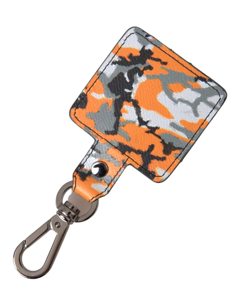 Dolce & Gabbana Women's Multicolor Camouflage Print Leather Metal Airpods Case Accessory Multicolor