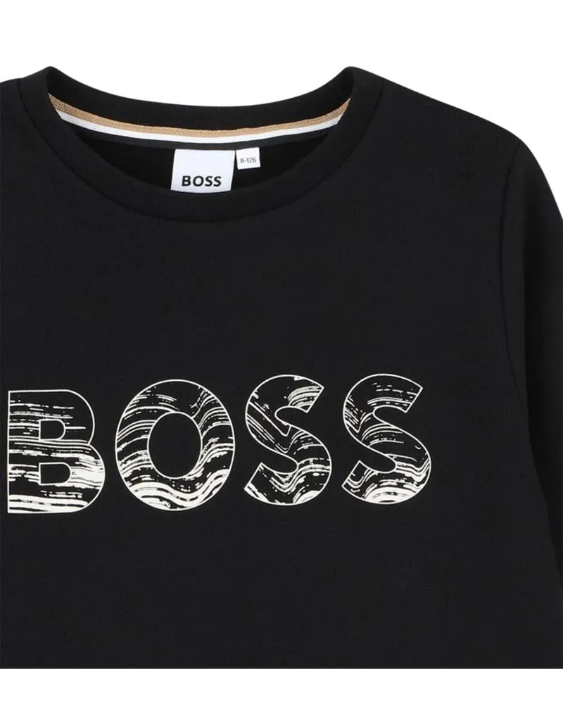 HUGO BOSS Cotton-Blend Sweatshirt — Black Black