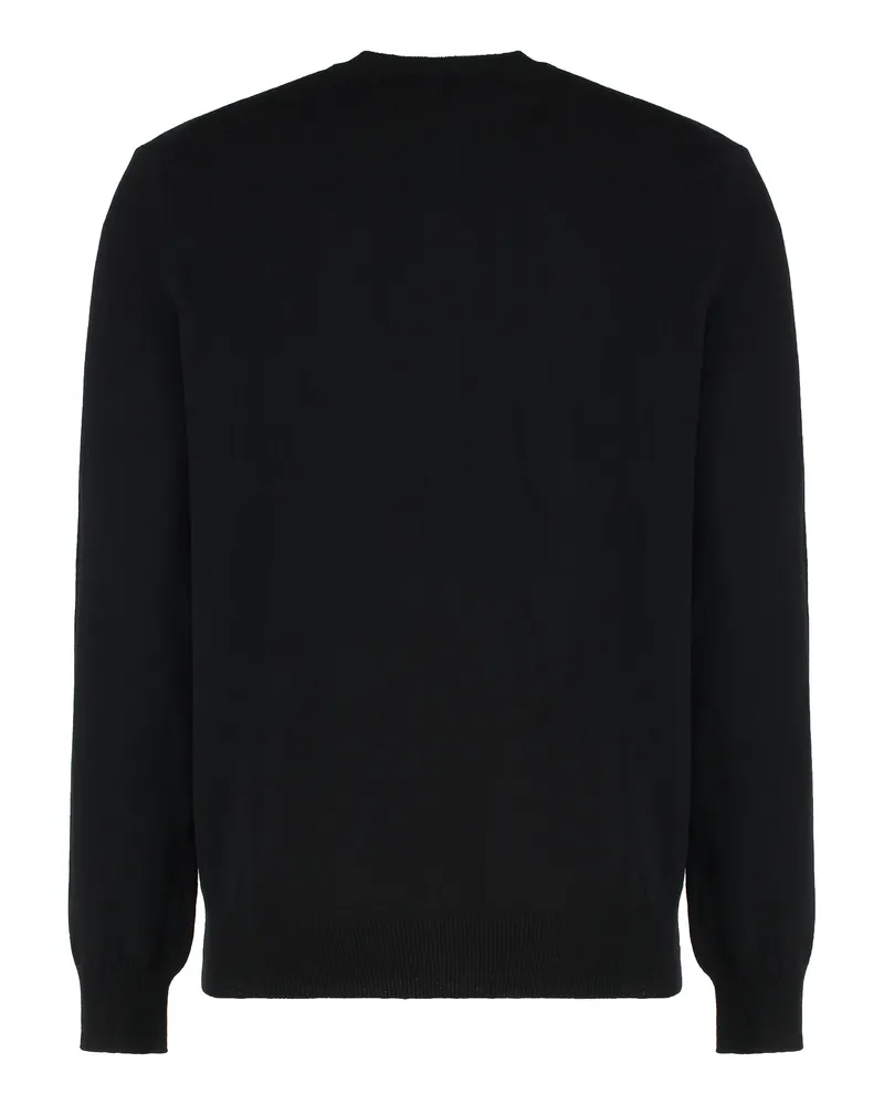 Comme des Garçons Men's Wool Cardigan With Logo Detail Black Cardigans Sweater Black