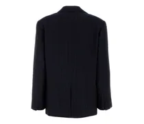 Wool-Blend Oversized Blazer — Navy
