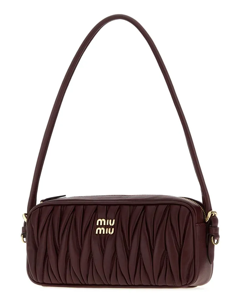 Miu Miu Nappa Leather Shoulder Bag — Burgundy Burgundy