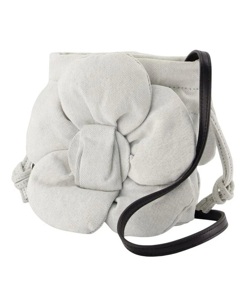 Marc Jacobs Women's The Drawstring Mini Shoulder Bag -  Cotton Grey Shoulder-Hobo-Bags Gray