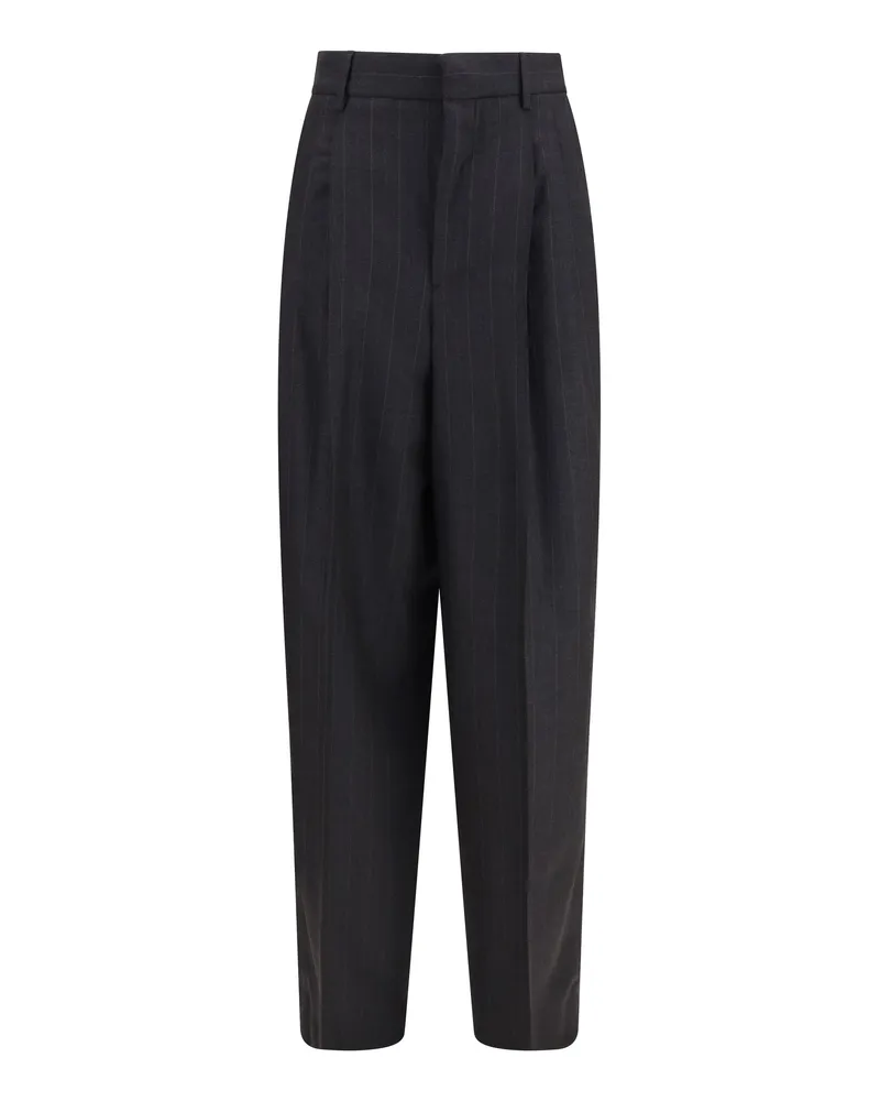 AMI Paris Pleated Wool-Blend Trousers — Gray Gray