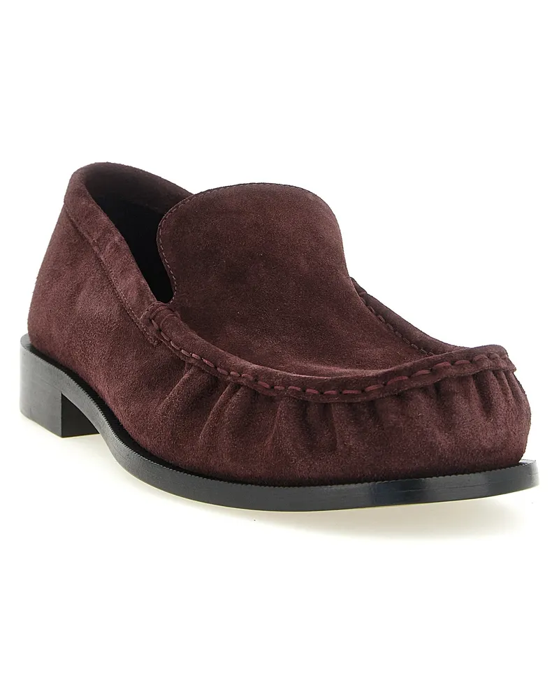 Dries van Noten Calfskin Suede Slip-On Loafers — Bordeaux Bordeaux