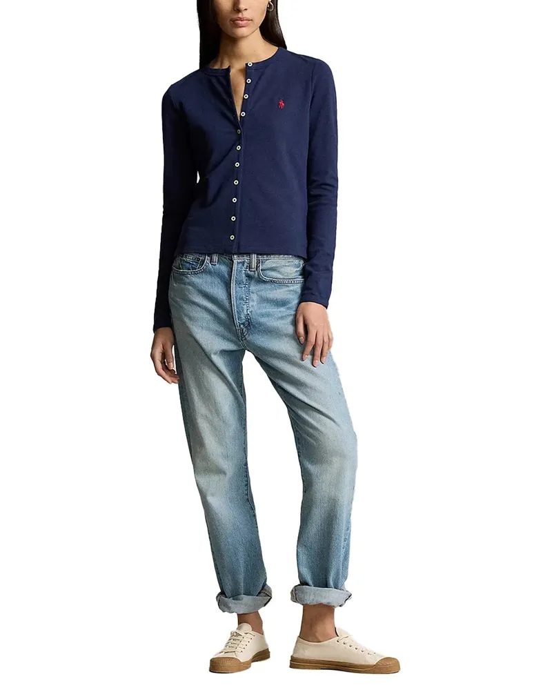 Ralph Lauren Mesh Cotton Cardigan — Navy Navy