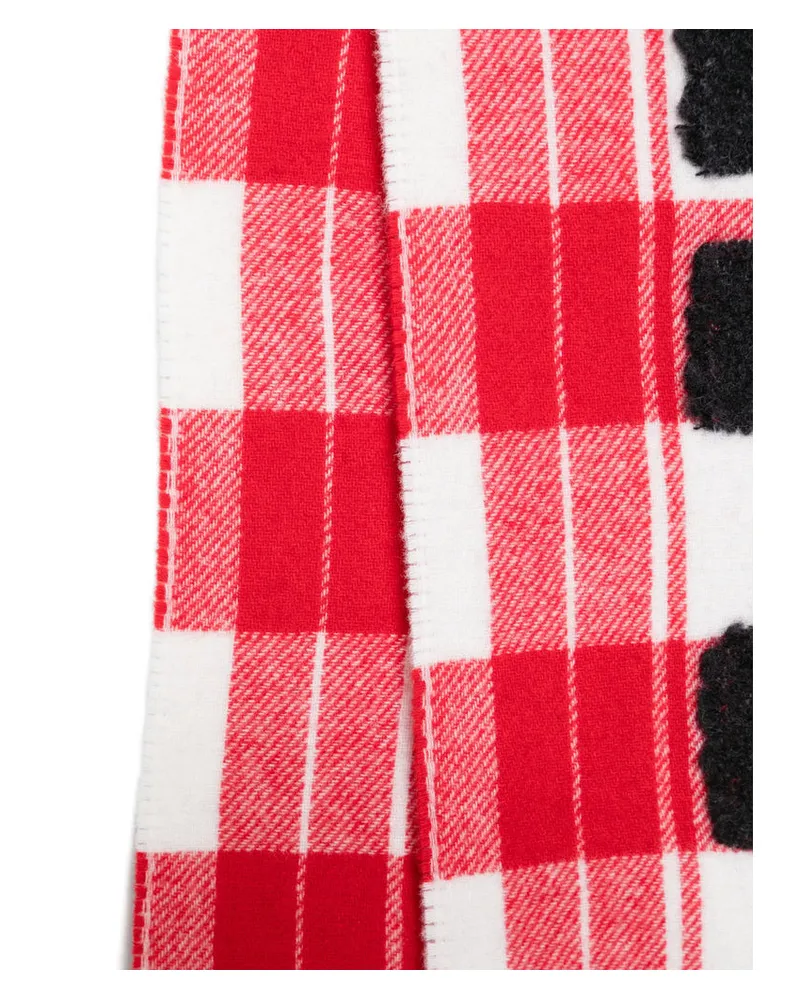 J.W.Anderson Checked Wool Blend Scarf — Red Red