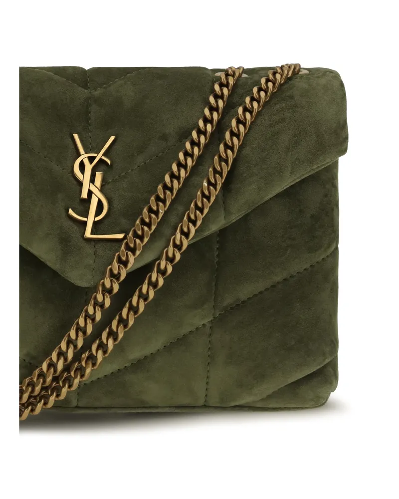 Saint Laurent Suede Shoulder Bag — Green Green