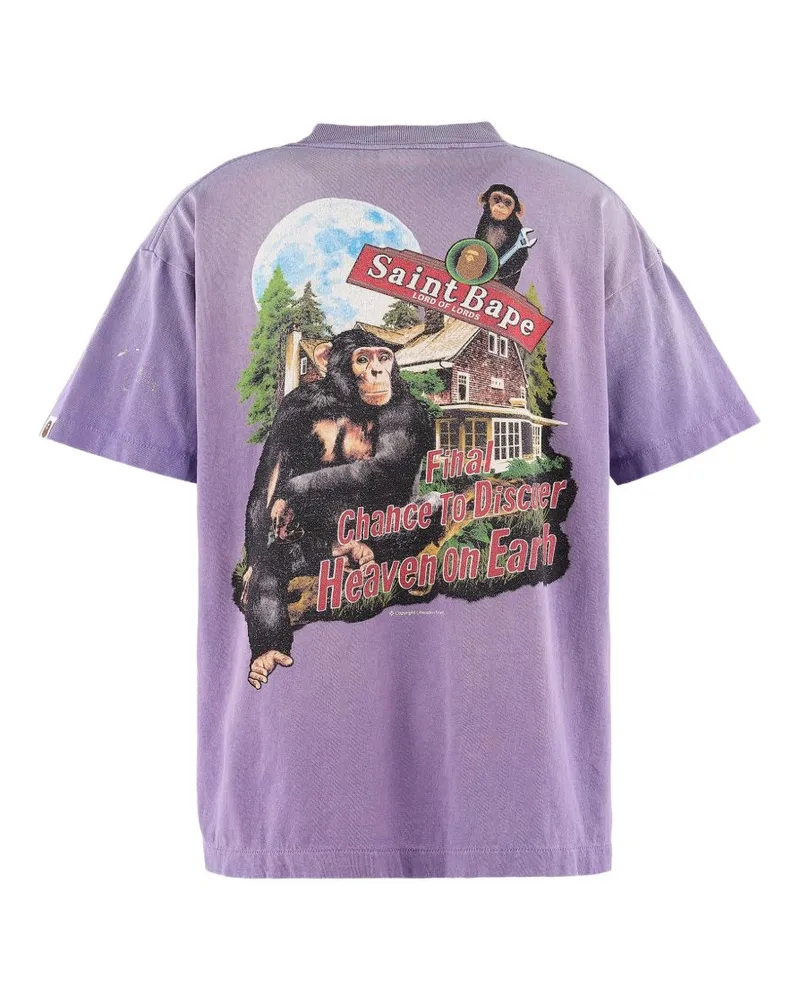 SAINT MXXXXXX Graphic Logo T-shirt — Purple Purple