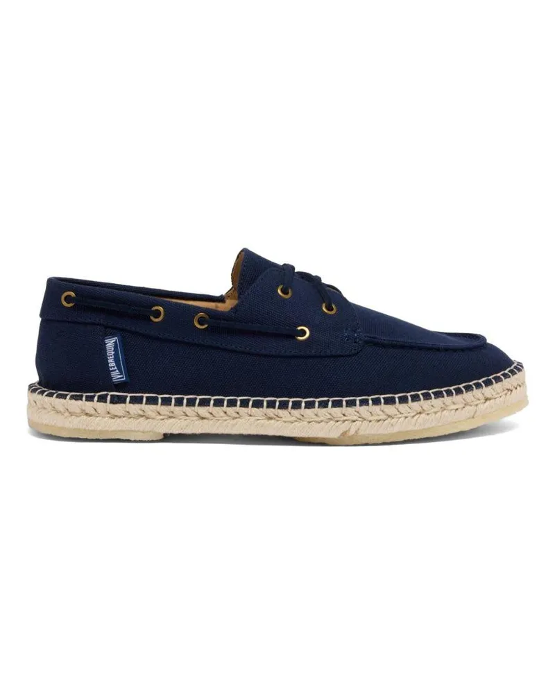 Vilebrequin Men's Loafers Blue Cotton Navy