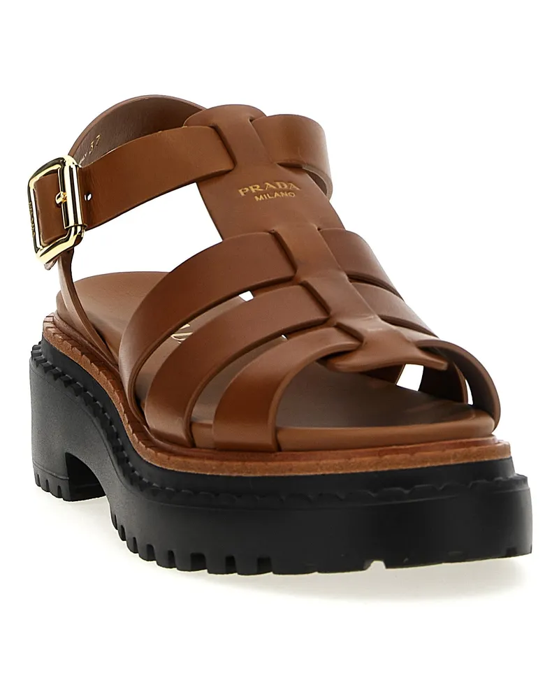 Prada Monolith Sandal — Brown Brown
