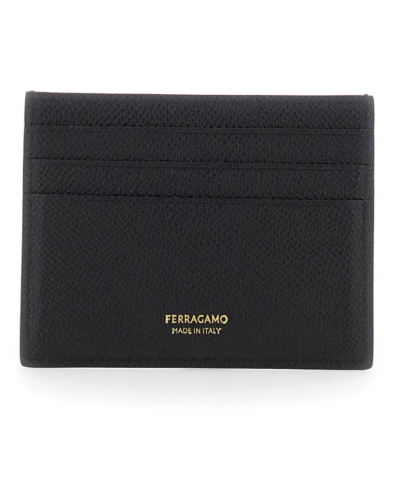 Ferragamo Micro Gancini Card Case — Black Black