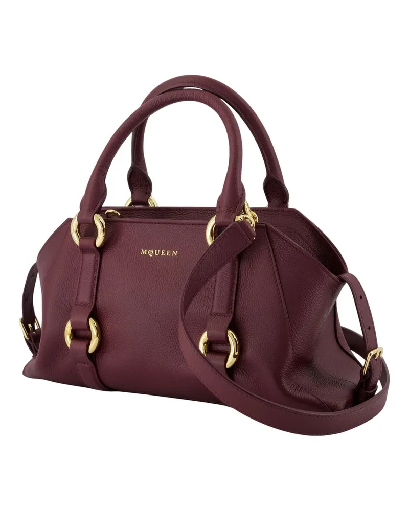 Alexander McQueen Women's Farringdon Top Handle Bag Burgundy Calfskin Burgundy