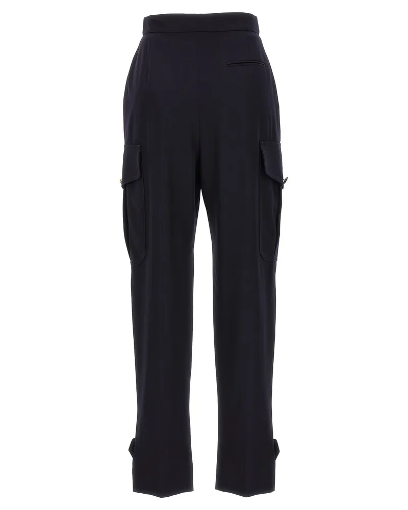 Alexander McQueen Women's Blue Wool Cargo Pants Navy