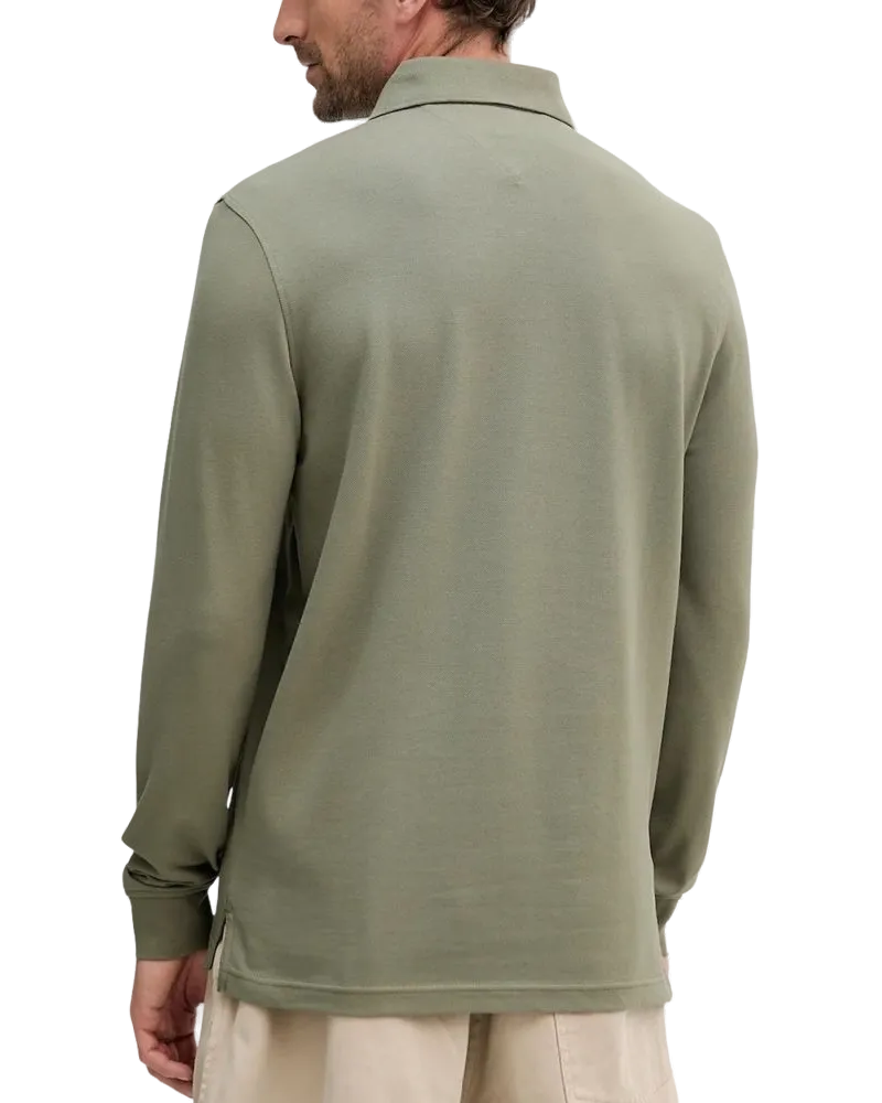 Tommy Hilfiger Organic Cotton Long-Sleeve Polo — Green Green