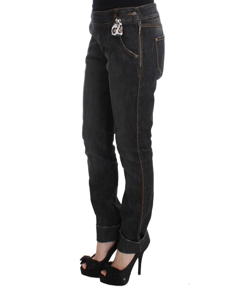 Ermanno Scervino Women's Gray Cotton Slim Fit Denim Jeans Clothing Gray
