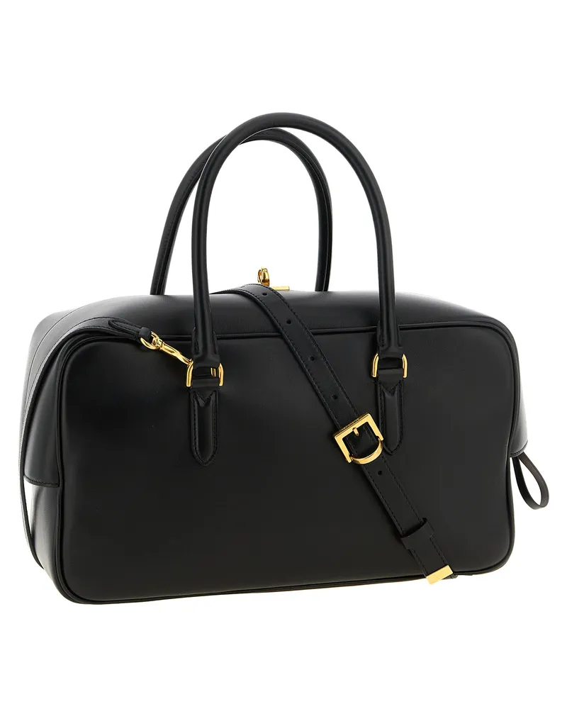 Balenciaga Lambskin Leather Top Handle Bag — Black Black