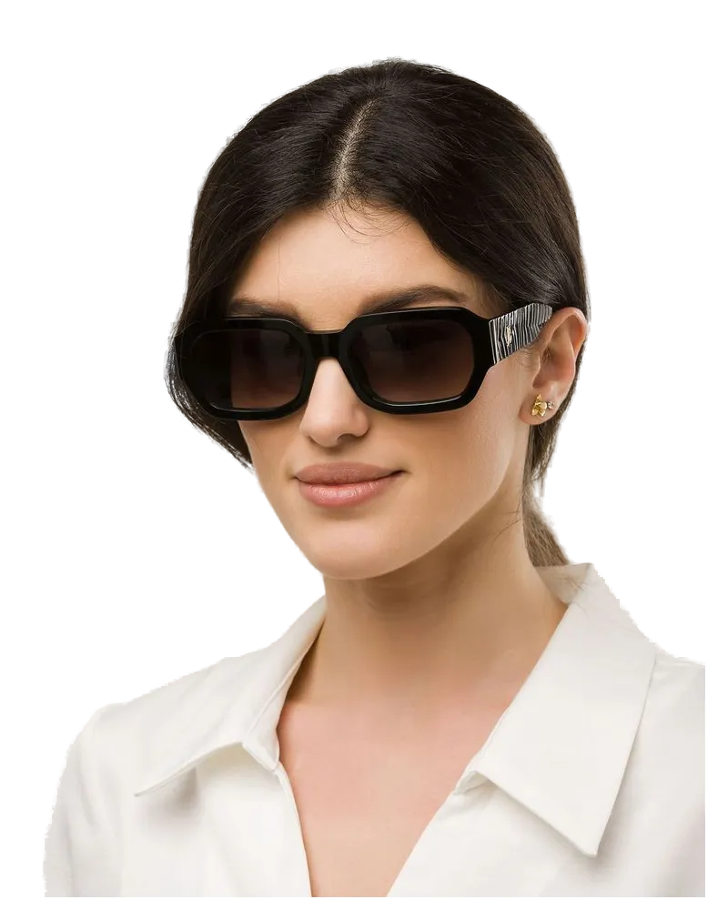 Just Cavalli Unisex Sunglasses Shiny Black Acetate Eyewear Black