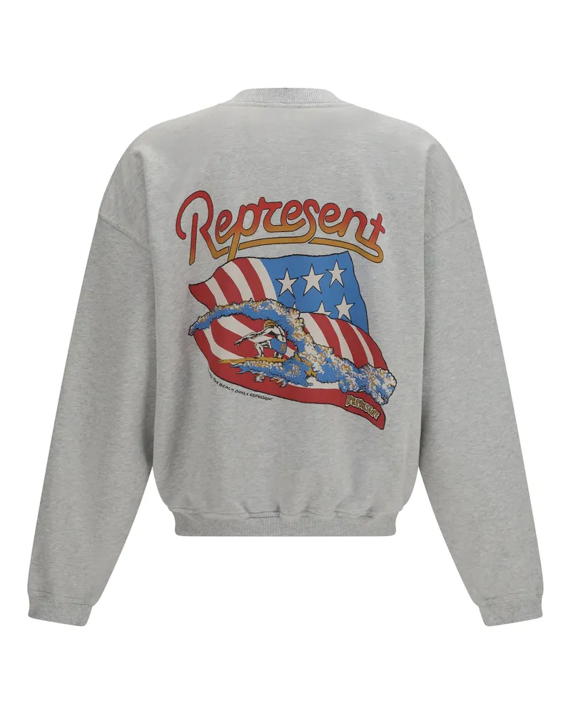REPRESENT Men Sweatshirt Beach Boys Americas Band Ice Grey Marl Cotton Sweatshirts Sweater Gray