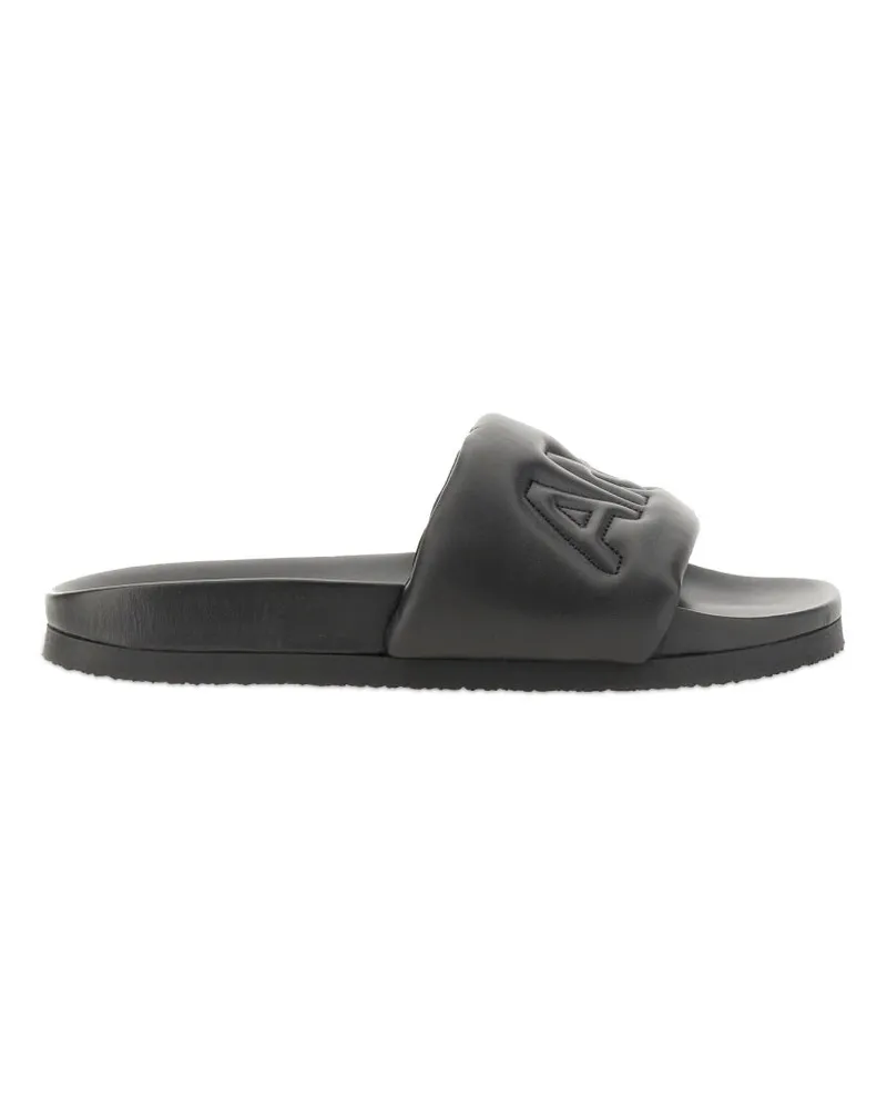 AMBUSH Leather Slide Sandal — Black Black