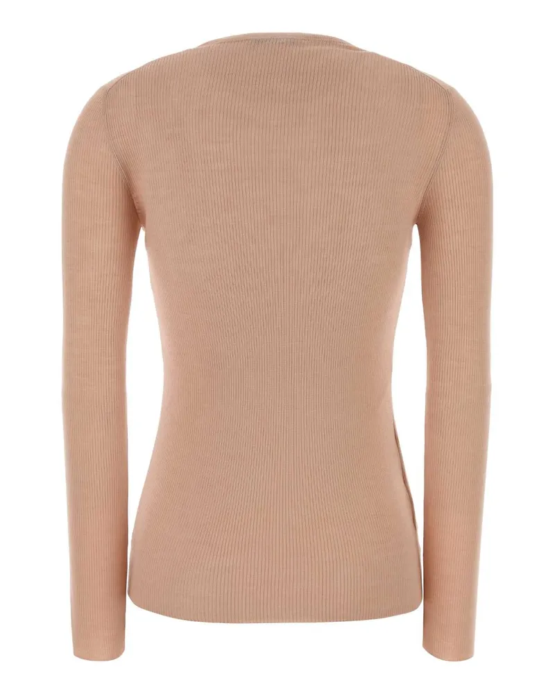 Prada Women's Pink Wool Sweater Alabastro Exterior: Virgin Maglieria Pink