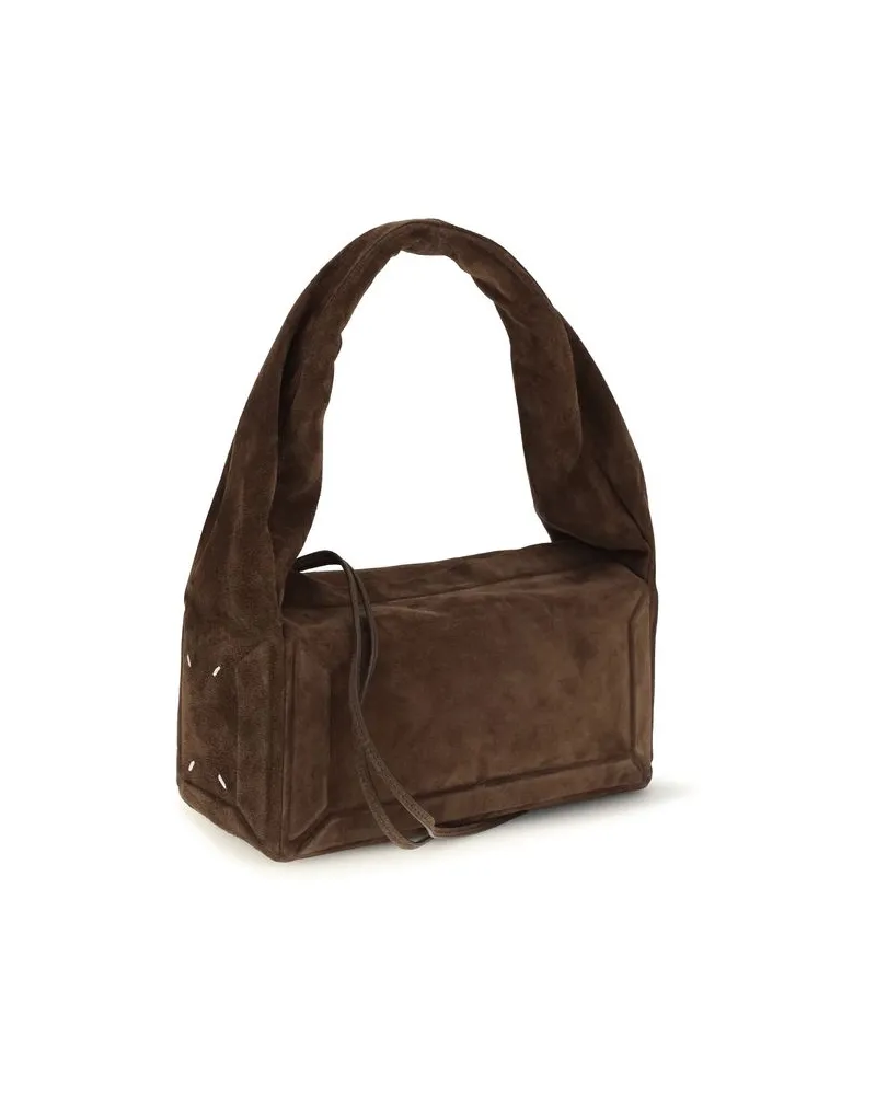 Maison Margiela Calfskin Leather Shoulder Bag — Brown Brown