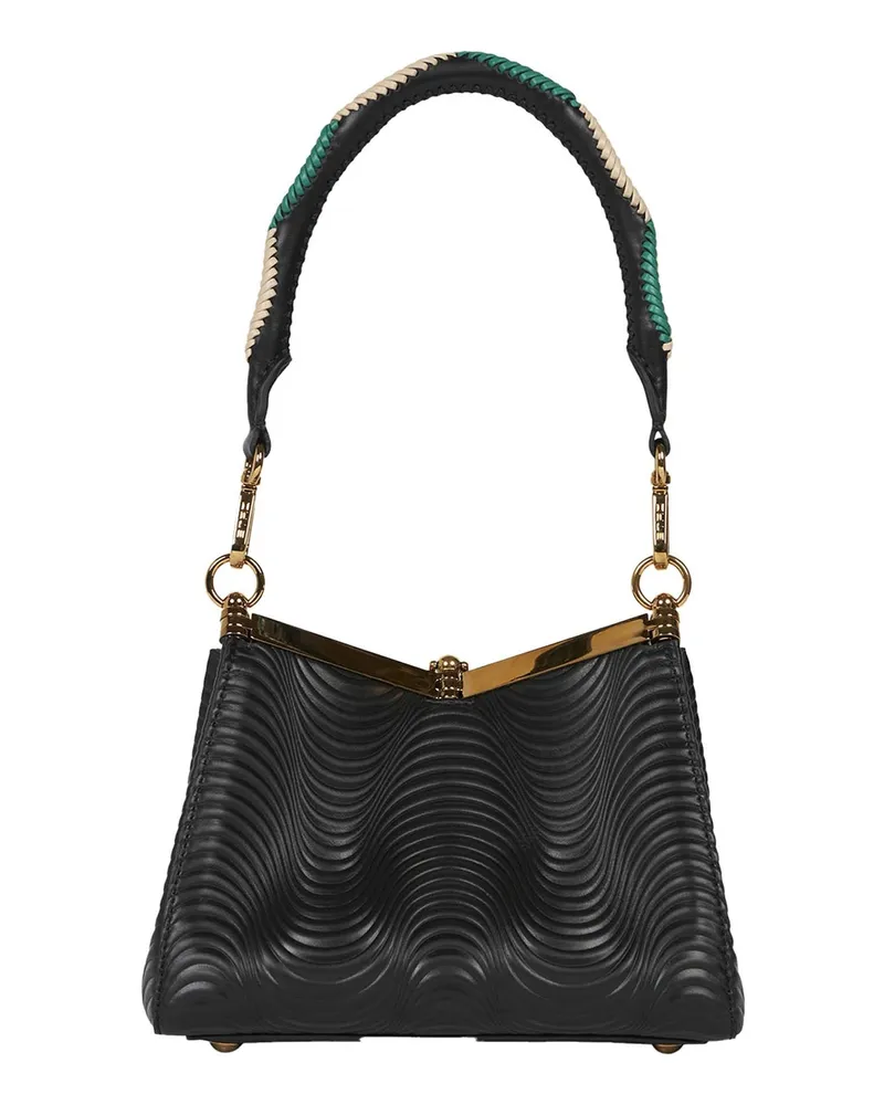 Etro Women's Tote  Vela Small Black Calf Leather Handbags Hand Bags Black