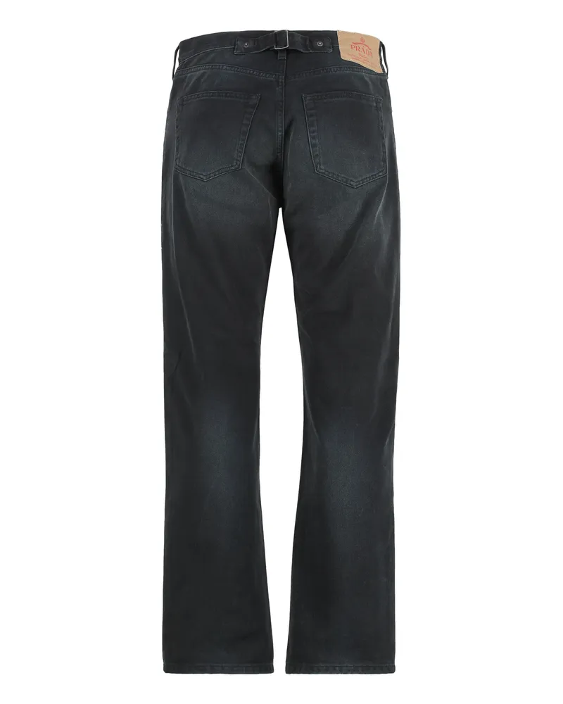 Prada Men's Straight-Leg Jeans Black Cotton Regular Black