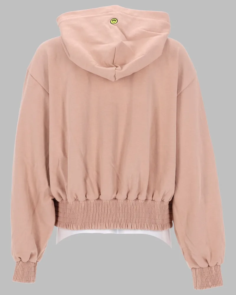 BARROW Hooded Zip Cotton Sweatshirt — Pink Pink