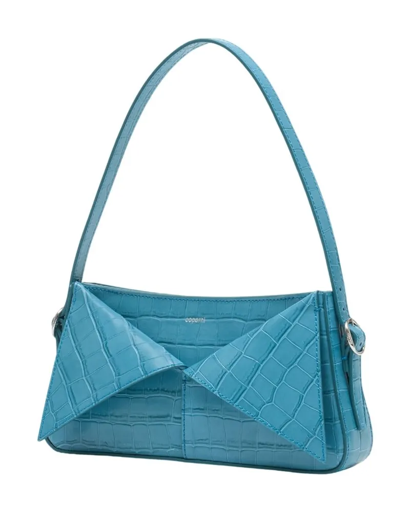 COPERNI Women's Croco Belt Handbag -  Leather Blue Calfskin Bags Handbags-Purses Blue
