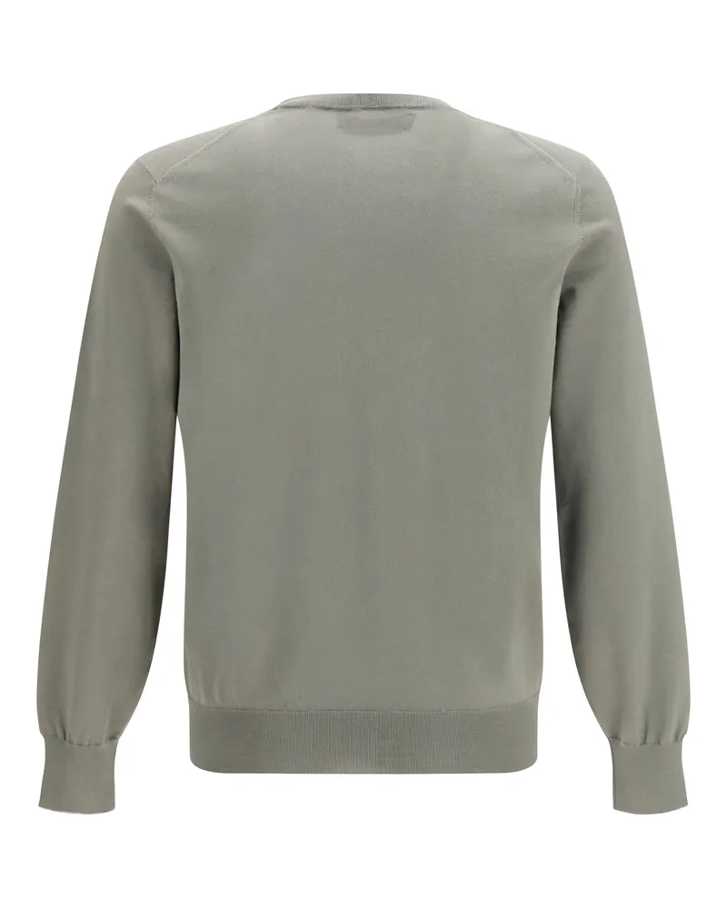 Brunello Cucinelli Men's Sweater Cotton Kaki+grigio Chiaro Gray