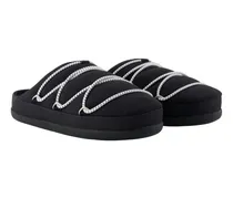 Women's Quilted Synthetic Slipper Black