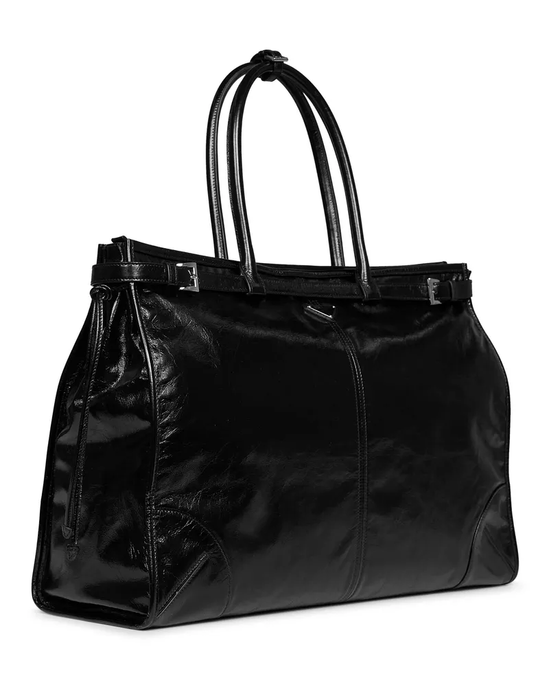 Prada Men's Shopping Bag Bonnie Black Polyamide Handbags Hand Black