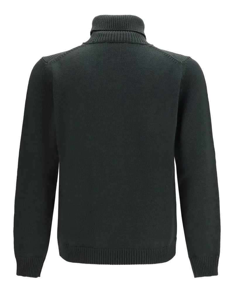 Roberto Collina Men's Turtleneck Wool Sweater 25 Merino Ovis Aries Black