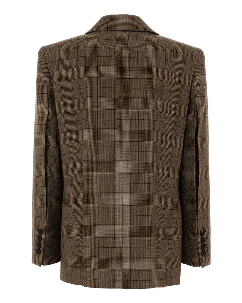 Chloé Women's Embroidered Wool Blazer Brownbeige1 Silk Jacket Brown